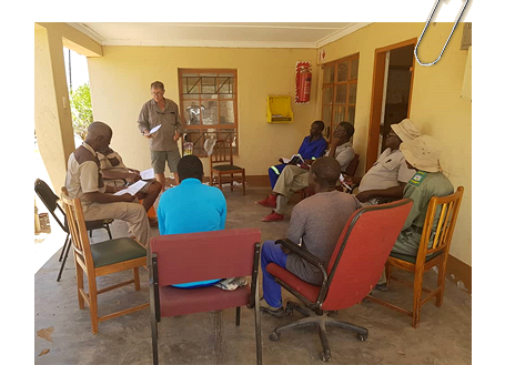 Training to Ministry of Environment, Forestry and Tourism staff and Community Game Guards on the use of and safety of fireworks as a tool when managing a human lion conflict incident