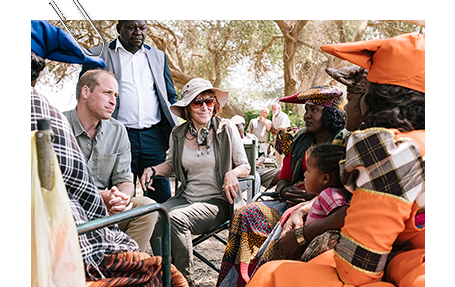 Prince William having discussions with four members of conservancies’ Women for Conservation movement